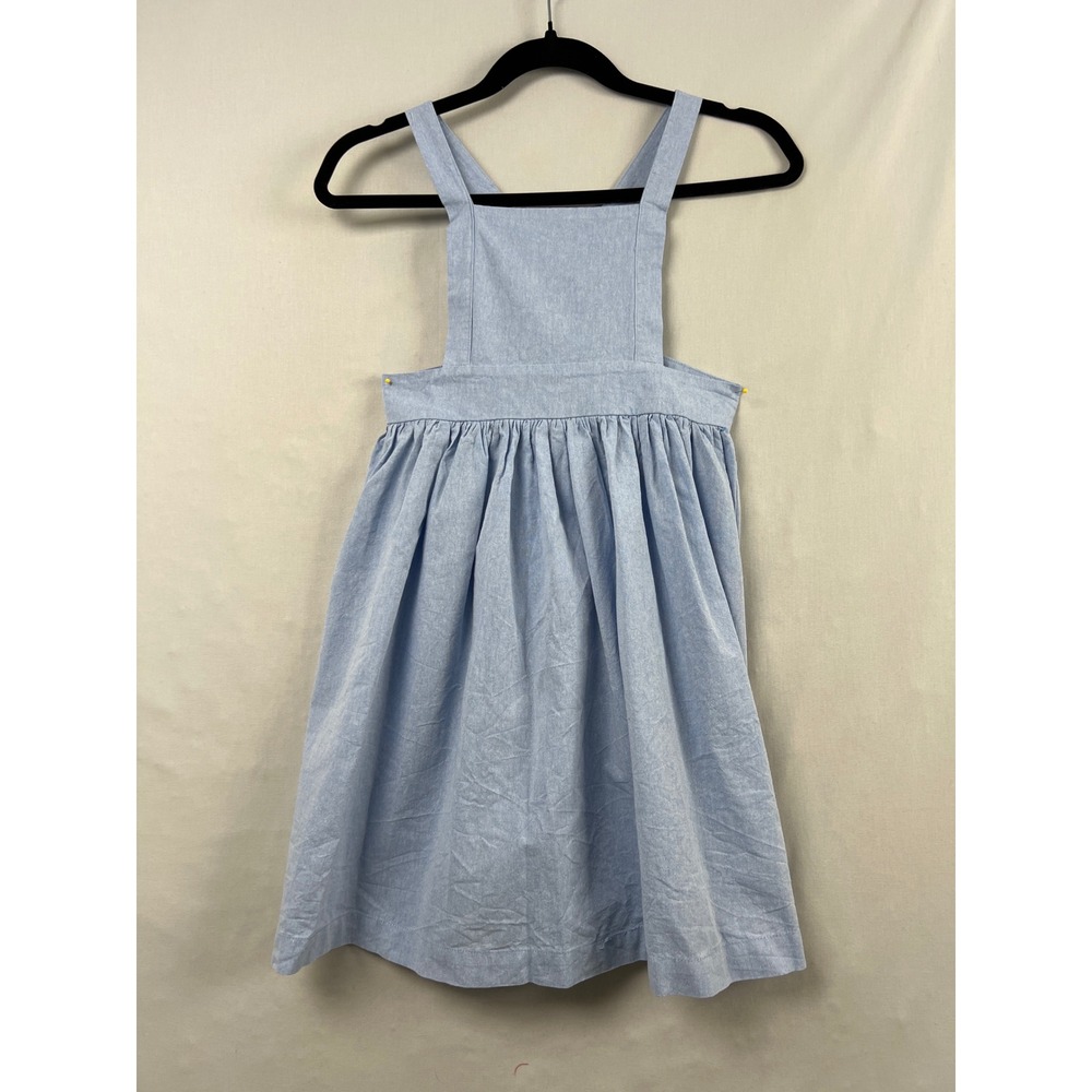 Wren & James Pinafore Dress Girls Size 8 Light Blue Cross Back Chambray Style